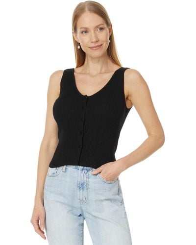 Madewell The Signature Knit Button-front Sweater Tank - Black