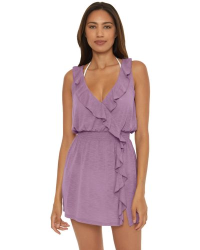 Becca Breezy Basics Cascade Ruffle Dress - Purple