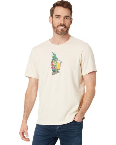 Life Is Good. Holiday Beer Gnome Short Sleeve Crusher Tee - White