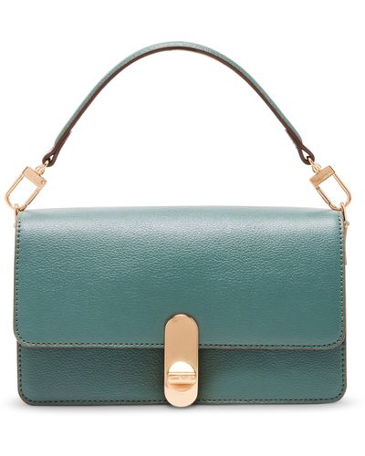 Anne Klein E/w Convertible Flap Shoulder Bag With New Turnlock - Green
