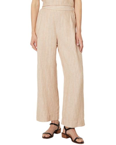 Madewell Pull-on Straight Crop Pants In Cotton-linen Blend - Natural