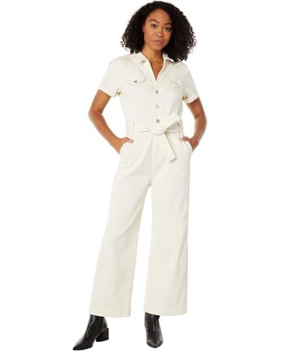 PAIGE Anessa Puff Sleeve Jumpsuit W/ Self Tie - White
