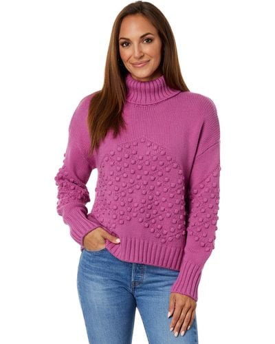 Splendid Elvira T-neck Sweater - Purple