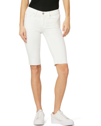 Hudson Jeans Amelia Mid-rise Knee Shorts In White