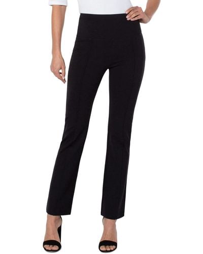 Liverpool Los Angeles Pearl Pull-on Knit Full-length Flare W/ Pin Tuck - Black