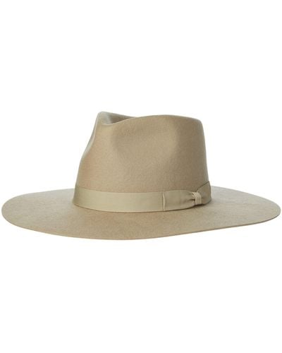 San Diego Hat Wool Felt Stiff Brim Fedora W/ Bow Trim - Natural