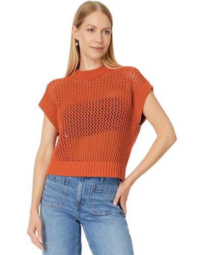Madewell Open-stitch Sweater Tee - Orange