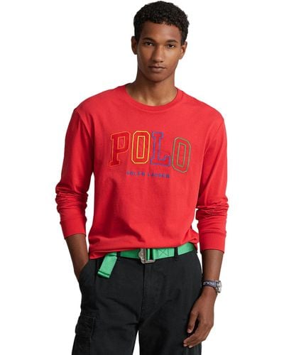 Polo Ralph Lauren Classic Fit Logo Jersey Long Sleeve T-shirt - Red