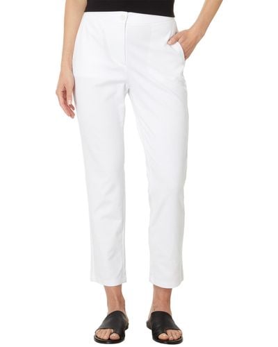 Eileen Fisher Petite High Waisted Ankle Pant - White
