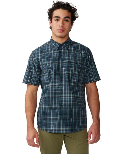 Mountain Hardwear Big Cottonwood Short Sleeve Shirt - Blue