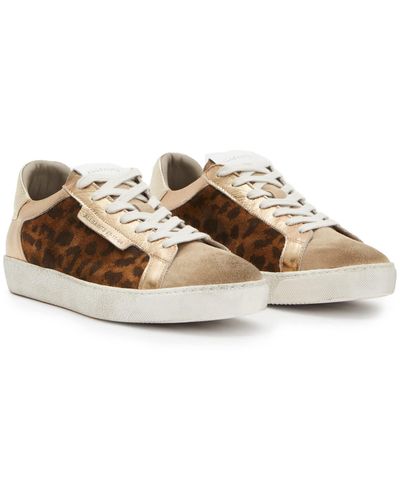 AllSaints Sheer Leopard Sneaker - Natural