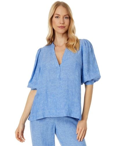 Lilly Pulitzer Mialeigh Elbow Sleeve Linen - Blue