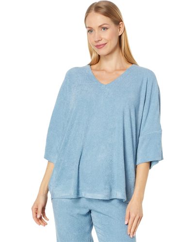 N By Natori Terry Lounge Top - Blue