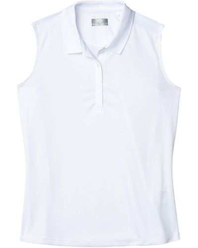 Callaway Apparel Sleeveless Essential Solid Knit Polo - White