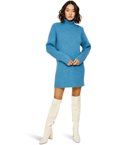 Line & Dot Barton Mini Sweaterdress - Blue