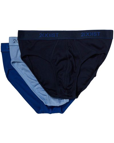 2xist 2(x)ist 3-pack Essential No Show Brief (navy/cobalt/porcelain 1) Underwear - Blue
