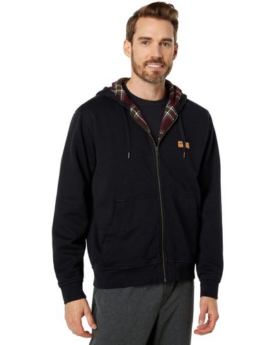 L.L. Bean Katahdin Iron Works Sweatshirt Flannel Lined Hooded Regular - Black