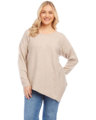 Karen Kane Asymmetric Hem Sweater - Natural