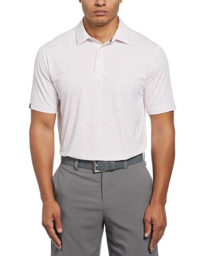 Callaway Apparel All-over Micro Floral Print Polo - White