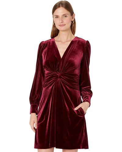 Vince Camuto Velvet Twist Front Fit-and-flare - Red