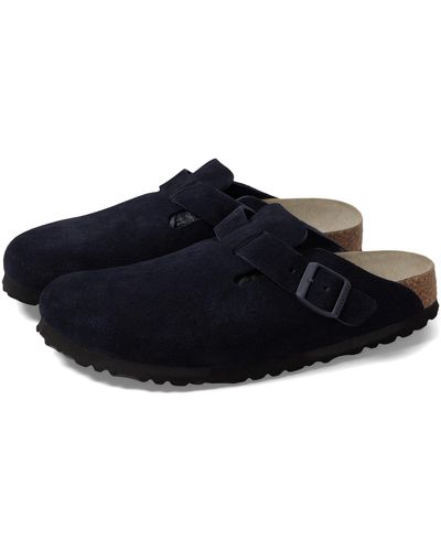 Birkenstock Boston Soft Footbed - Suede - Blue