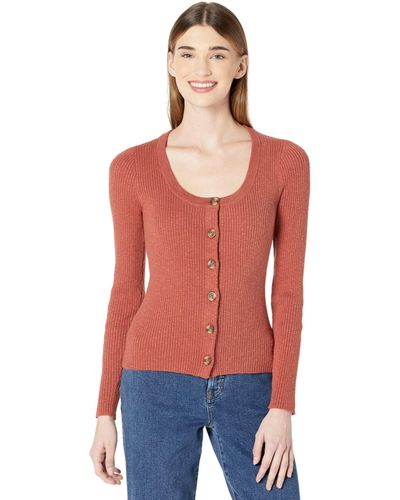 Madewell Scoopneck Cardigan Sweater - Red