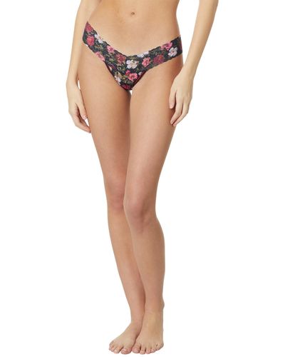 Hanky Panky Printed Signature Lace Low Rise Thong - Black