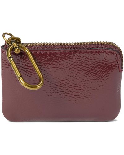 Madewell The Carabiner Mini Pouch In Patent Leather - Purple