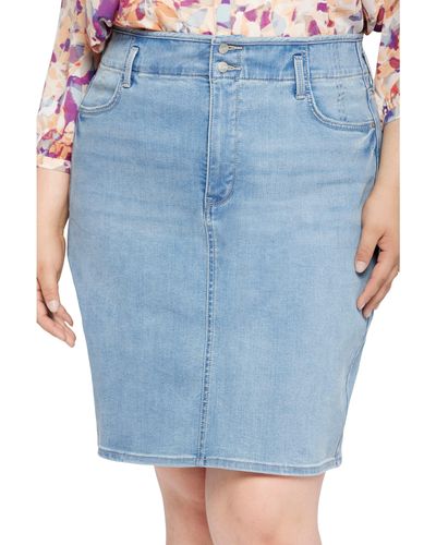 NYDJ Plus Size High-rise Skirt Hollywood Waistband - Blue