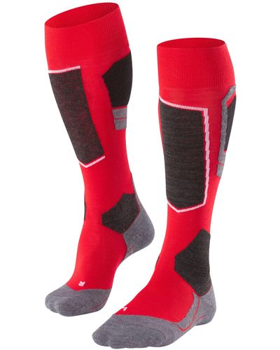 FALKE Sk4 Knee High Ski Socks - Red