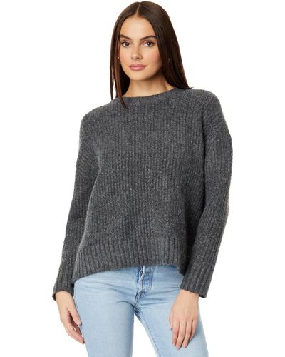 Vince Camuto Crew Neck With Waffle Stretch - Gray