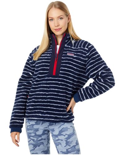 Vineyard Vines Break Stripe Sherpa Supershep - Blue