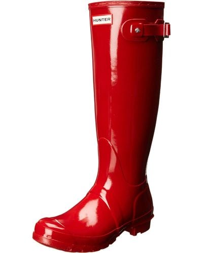 HUNTER Original Tall Gloss Boot - Red