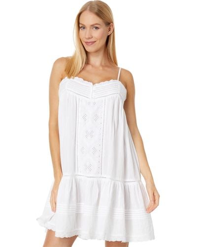 Lucky Brand Drop Waist Embroidered Mini Dress - White