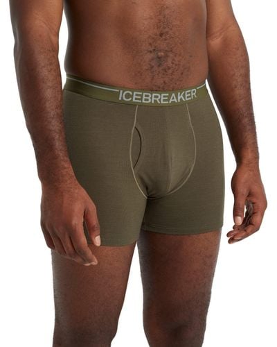 Icebreaker Anatomica Boxers With Fly - Green