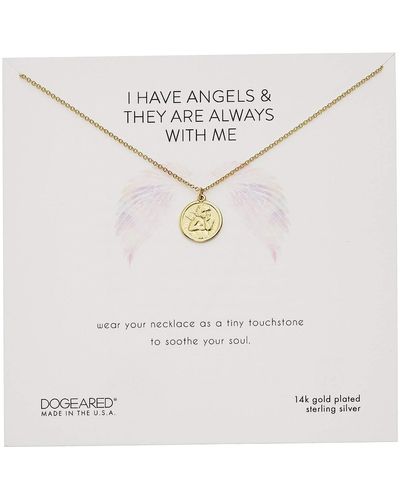 Dogeared I Have Angels They Are Always With Me Mini Angel Necklace - Metallic