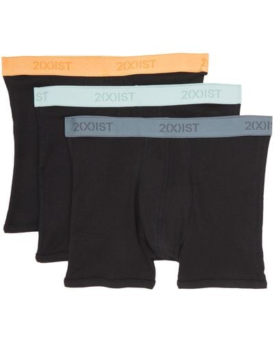 2xist 2(x)ist 3-pack Essential No Show Brief (black With Buff Orange/black With Surf Spray/black Stormy Weathe) Underwear