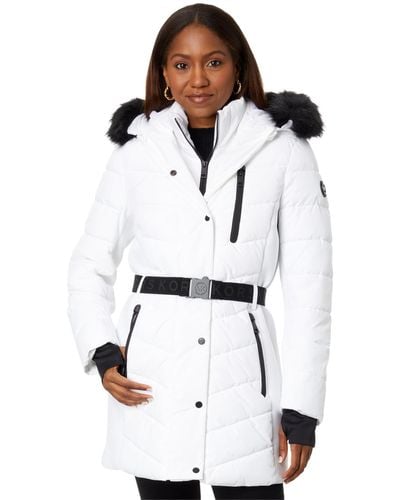 MICHAEL Michael Kors Belted Active Puffer A421168c - White