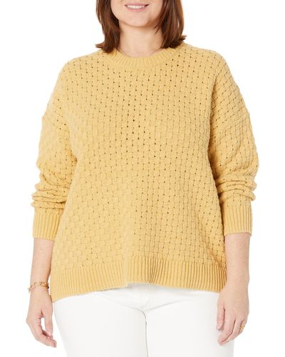 Madewell Plus Basket Weave Bali Pullover - Yellow
