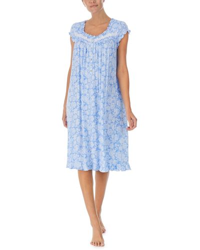 Eileen West Cap Sleeve Waltz Nightgown - Blue