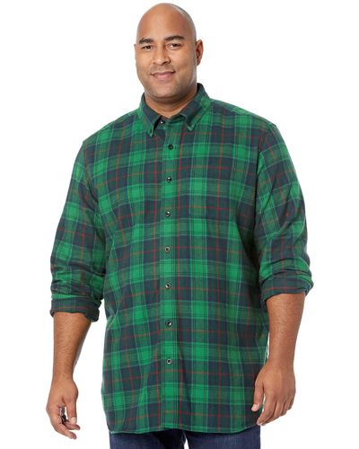 L.L. Bean Scotch Plaid Flannel Traditional Fit Shirt - Tall - Green