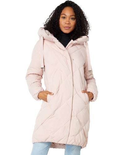 Sanctuary Hooded Down Long Puffer - Pink