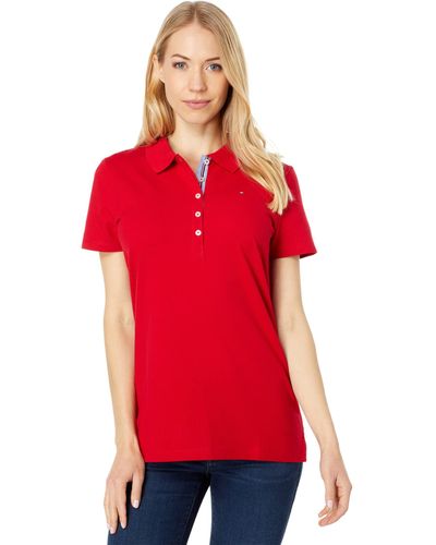 Tommy Hilfiger Solid Short Sleeve Polo Scarlet Xl - Red