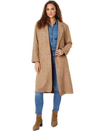 Blank NYC Faux Suede Coat - Blue