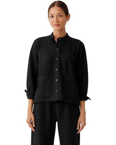 Eileen Fisher Mandarin Collar Jacket - Black