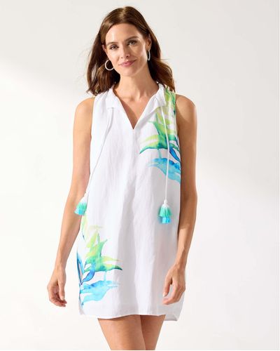 Tommy Bahama Island Cays Seafronds Engineered Split-neck Dress - White
