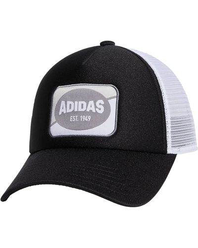 adidas Foam Front Snapback Adjustable Fit Trucker Hat - Black