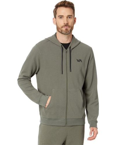 RVCA C-able Waffle Full Zip Hoodie - Green