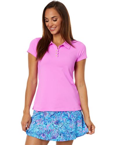 Lilly Pulitzer Frida Scallop Polo Upf 50 in Blue Lyst