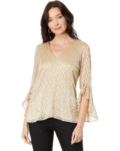 Vince Camuto Placket Covered Button-up Blouse - Natural